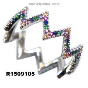 High Quality Multi-Color Silver Ring with Fashion Design