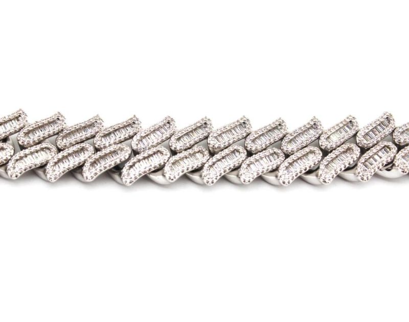 Mens Iced out Tennis Cuban Chain Moissanite Cuban Link