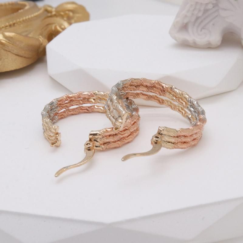Wholesale Tricolor Gold Plated Ladies Luxury Fashion Earrings