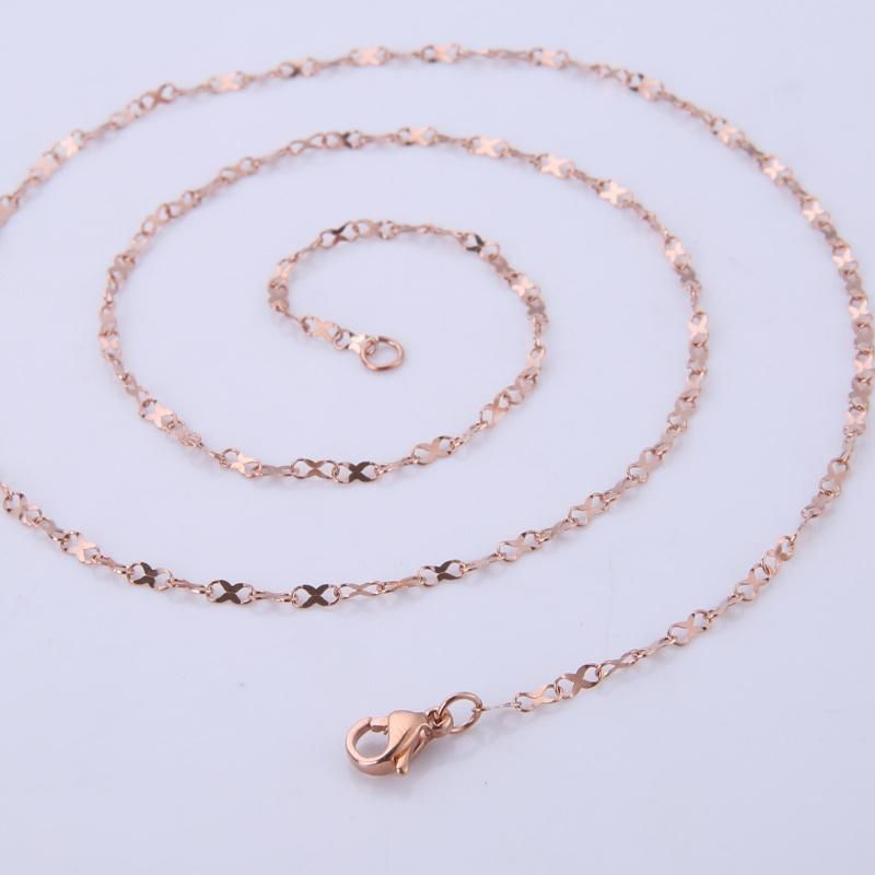 Fashion Jewelry Accesories 316L Stainless Steel Chains Womens Gold Plated Necklace 8 Shaped Necklaces