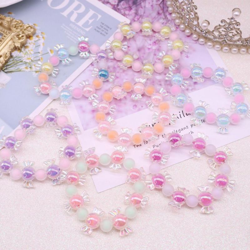 Fashion Jewelry Children′s Bracelet Cute Candy Frosted Beads String Bracelet