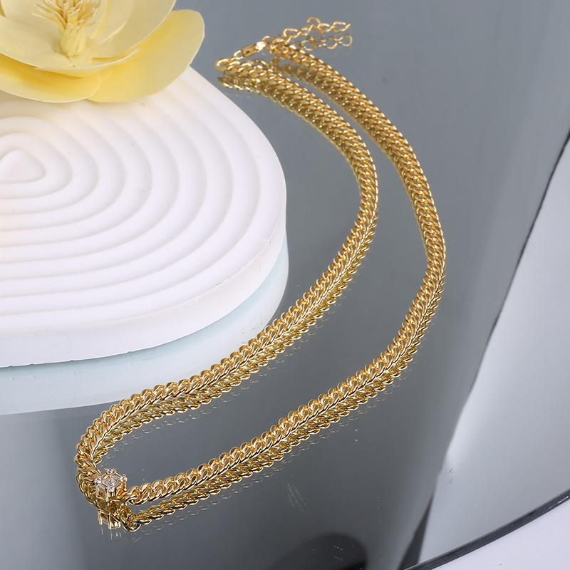 Fashion Jewelry Fashion Accessories Gold Plated Hip Hop Jewellery Factory Wholesale Trendy Women Charm Necklace