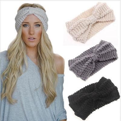 Winter Women Lady Ear Warmer Crochet Bowknot Turban Knitted Head Wrap Hairband Headband Headwear Hair Band Accessories