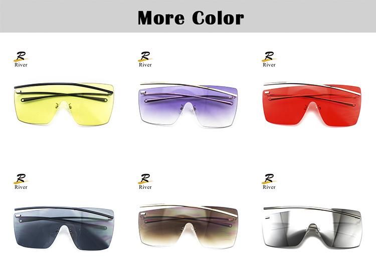 Light and Wide Field of Vision Colorful PC Rimless Frame Women Wholesale Sunglasses
