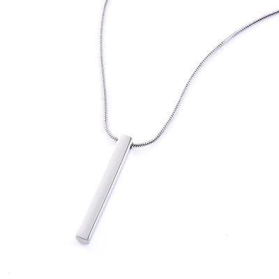 316 Stainless Steel Bar Stick Penant Necklace Non-Rust Jewellery Customized Fashion Jewelry for Lady and Men