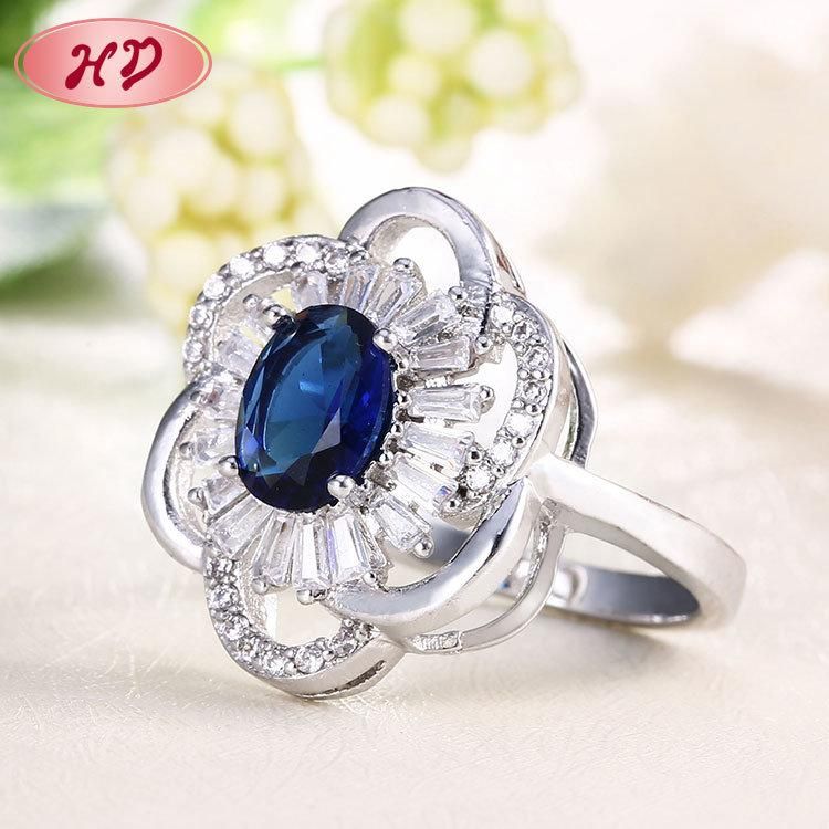 Online Shop China Rings Jewelry Women Gold Flower Ring with Gift