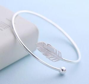 Charms Leaf Cuff Bangle Sterling Silver Cuff Bangle