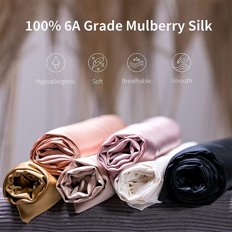 Oeko Luxury 22mm 100% Mulberry Silk Hair Bunny Ears Silk Scrunchies for Hair Accessories Women