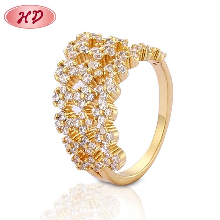Women Fashion 18K Gold Plated Stainless Steel Silver Engagement Wedding Finger Rings Jewelry Design