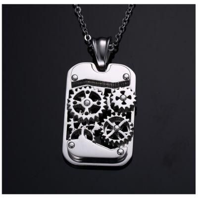 Stainless Steel Gear Pendants, Titanium Steel Rotating Gear Pendants, Trendy Punk Mechanical Necklace Pendants