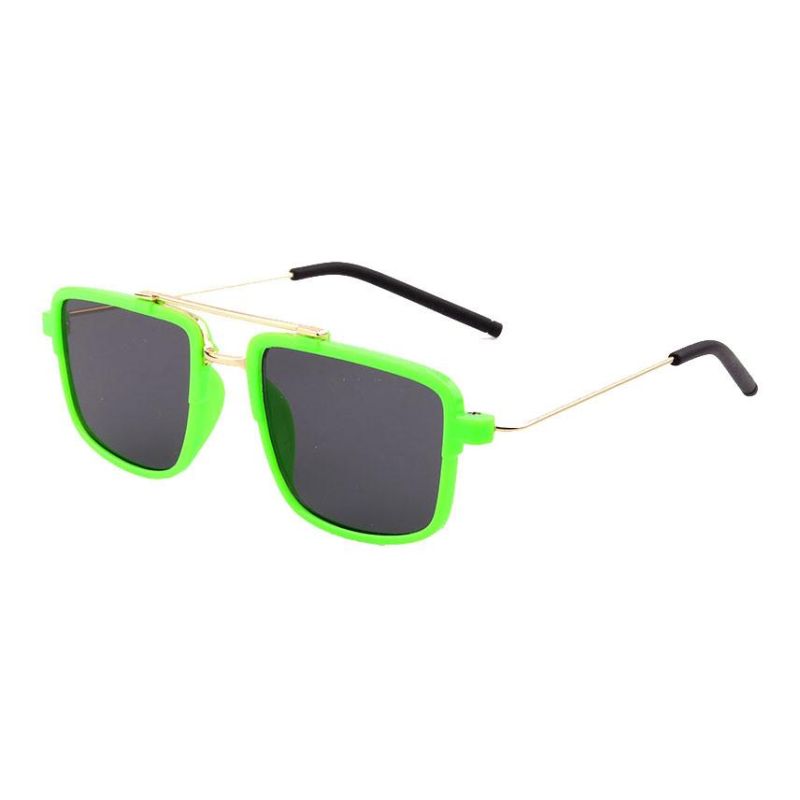 Popular Style Plastic Sunglasses Shiny Green Frame Sunglasses