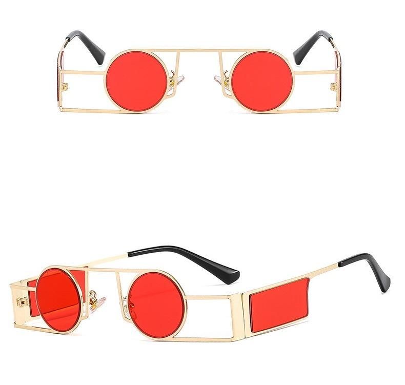 Personality Punk Small Round Frame Men and Women Rock Sunglasses Metal Sunglasses
