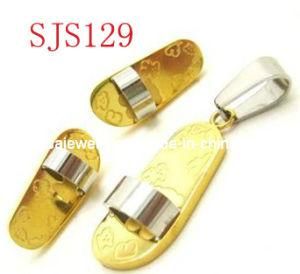 2013 Fashion Gold Slippers Design Stainless Steel Jewelry Set (SJS129)