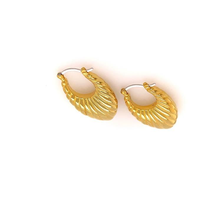 Shell Huggie Hoop Earring Gold Plated Bohemian Earrings
