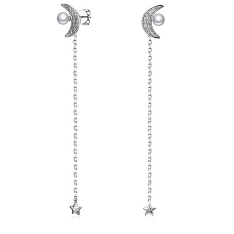 Silver and Brass Star Fashion Drop Earring for Women