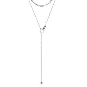 Stainless Steel Double-Layer Round Bead Y-Shaped Chain
