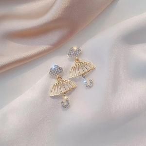 Top Designs Good Quality Dubai Gold Jewelry Earrings for Party Shiny Diamond