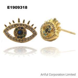 Fashion Jewelry Silver Brass Earring with Multi Color
