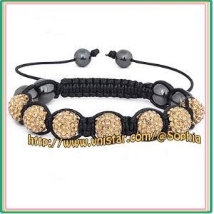 Gold Crystal Stone Bead Bracelet (SBB067-15)