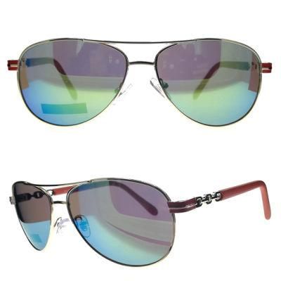 Pilot Style Fashion Metal Sunglasses with Revo Lenses