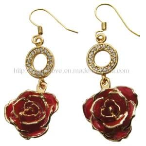 24k Gold Rose Earrings (EH012)