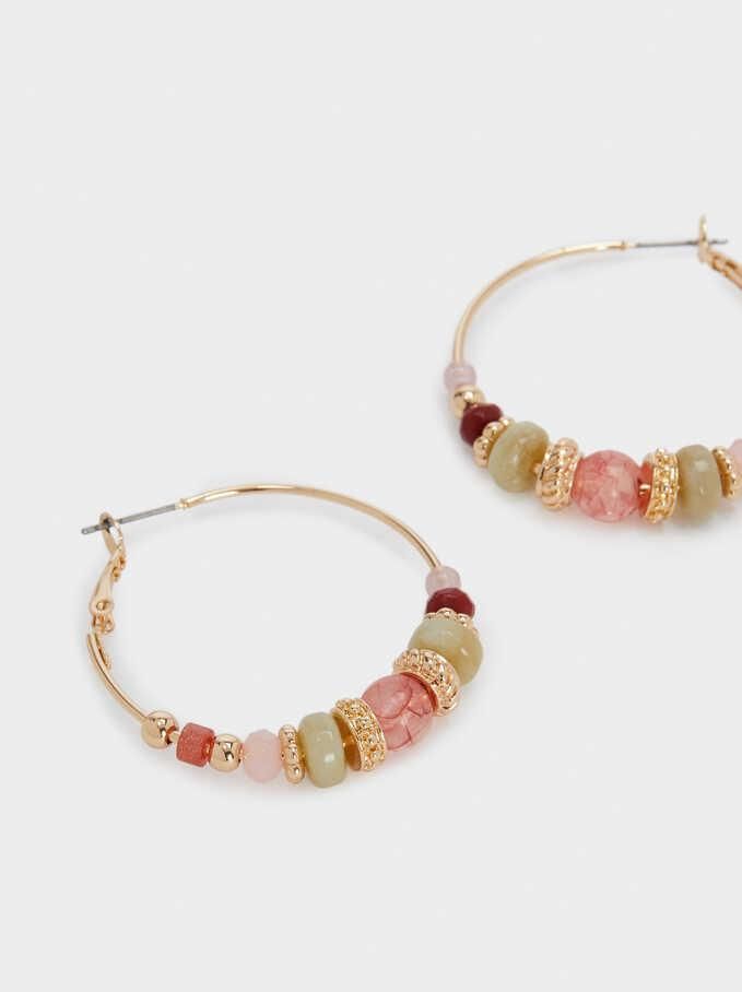 Factory Direct Sale Fancy Jewelry Colorful Glass Beaded Hoop Earrings