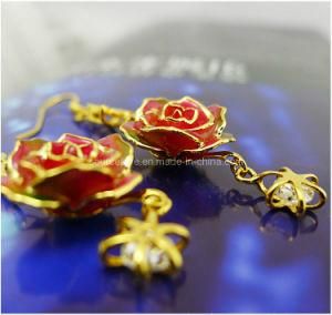 Christmas Gift-24k Gold Rose Earring (EH040)