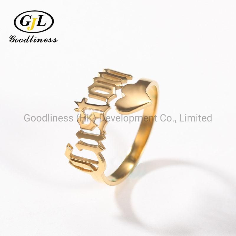 Customized Fashion Hip Hop Personality Cut Ring DIY Letter Ring