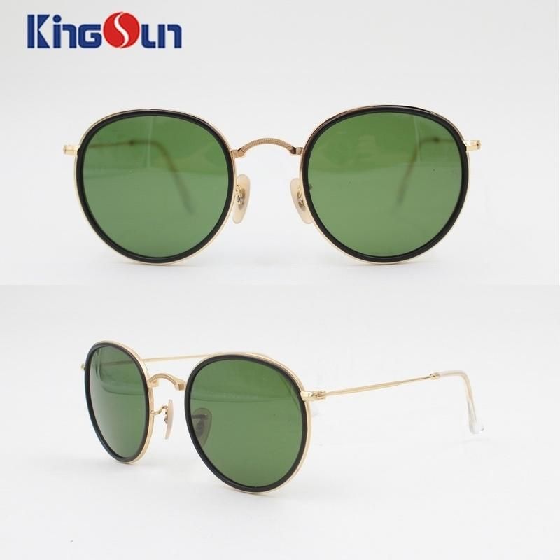 Plastic Rim Colorful Lens Fashion Sunglasses with Round Shape & Wire Temple Ks1141