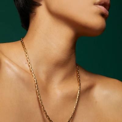 a K-Gold Version of a Collarbone Necklace with an Adjustable Strap