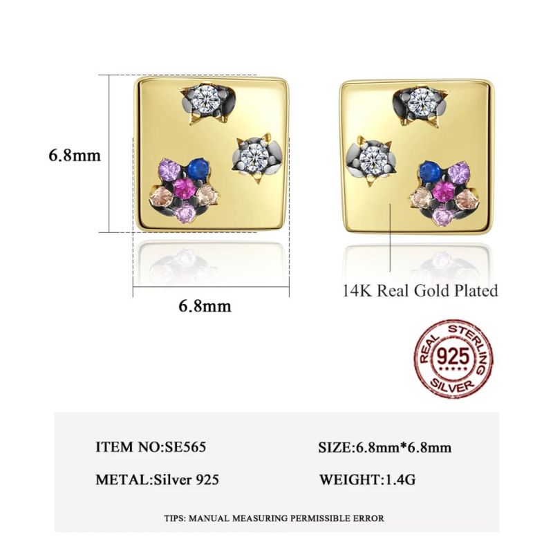 Lady Beautiful Design Ear Stud Fashion Square Earring
