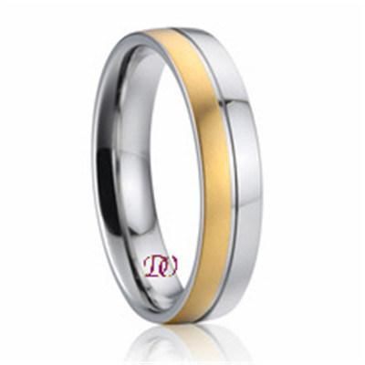 Gold Plated Finger Ring Europe Style Surgical Steel Ring