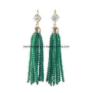 2017 New Fashion Jewelry Women Girl Created Crystal Olive Tiny Beaded Tassel Earring