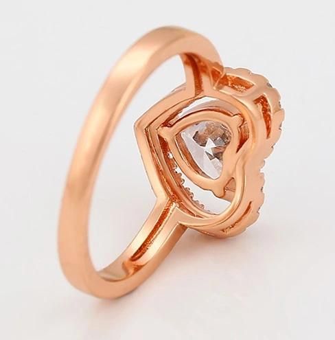 Elegant Fashion Heart Shaped Diamond New Design Alloy Ring