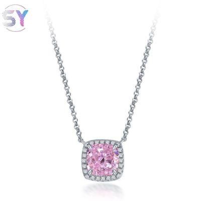 2022 Fashion Jewelry Charm 925 Sterling Silver 7mm*7mm High Carbon Diamond Necklace