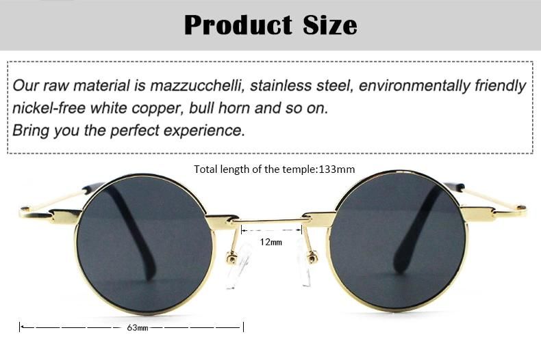 New Custom Logo Ready Funny Metal Frame Unisex Sunglasses