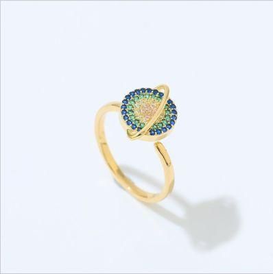 Fashion CZ Rings Rotating Ring CZ Gold Plated Zircon Ring for Women