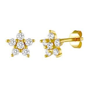 Wholesale Trendy Jewelry S925 Sterling Silver Sparkling Starfish Pentagram Diamond Ear Clip Stud Earrings