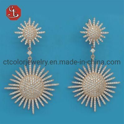 Exaggerated Long Drop Earrings for Women Big Pearl Round Dangle Earrings Wild Sun Earrings Female Fashion Jewelry