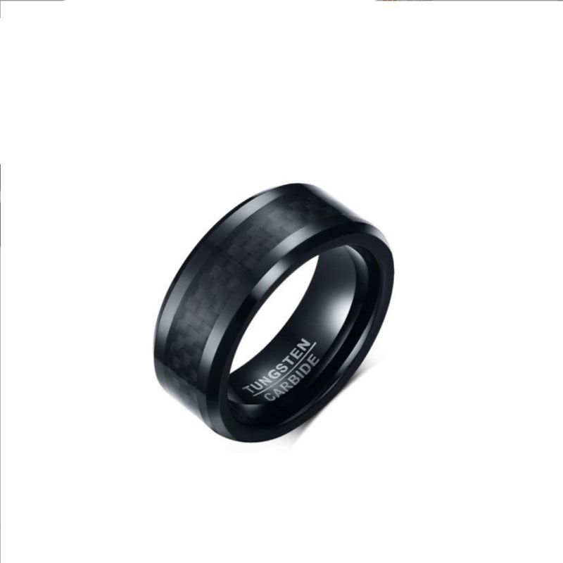 European and American Style Personalized Accessories Gold Simple Men′ S Tungsten Steel Ring Can Be DIY Lettering