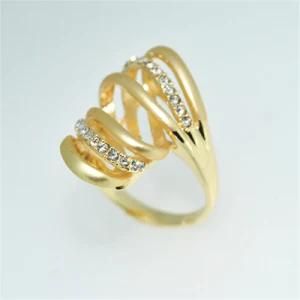 Italina Rigant 22k Gold Plated Genuine Austrian Engagement Ring with Crystal Cubic Zirconia Free Shipping ((R140018)