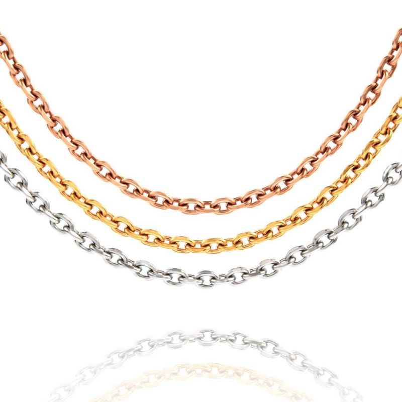 Wholesale Stainless Steel Cable Cross Chain Gold/Silver/Rose Gold Necklace for Jewelry Making