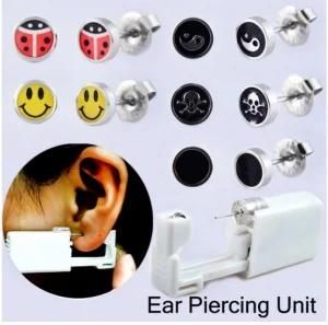 Disposable Safety Earring Gun Piercing Second Generation 1/100 with Moment Tool with Ear Stud Pierce Kit