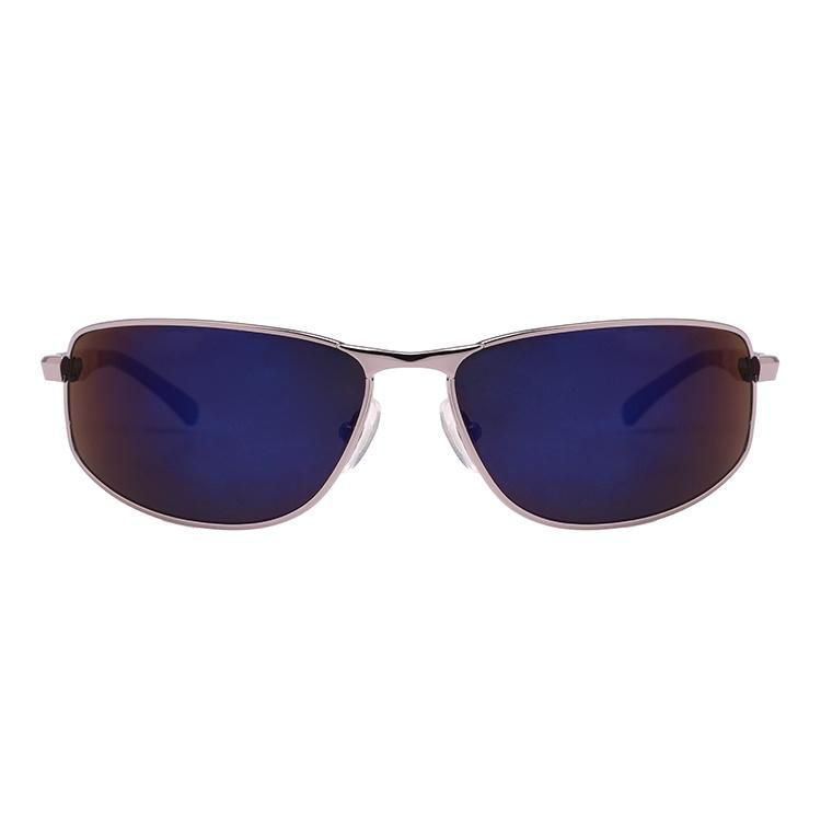 Men Style Urban Style Blue Mirror Metal Sunglasses
