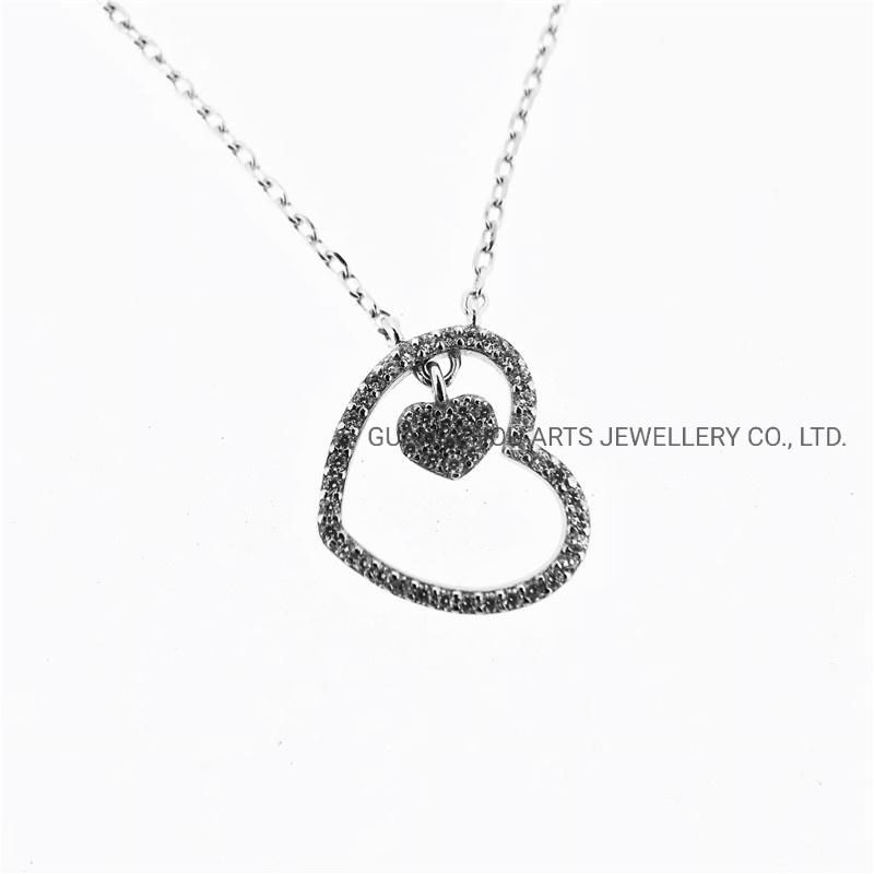 Fashion Jewelry Heart Dangle Pendant Necklace