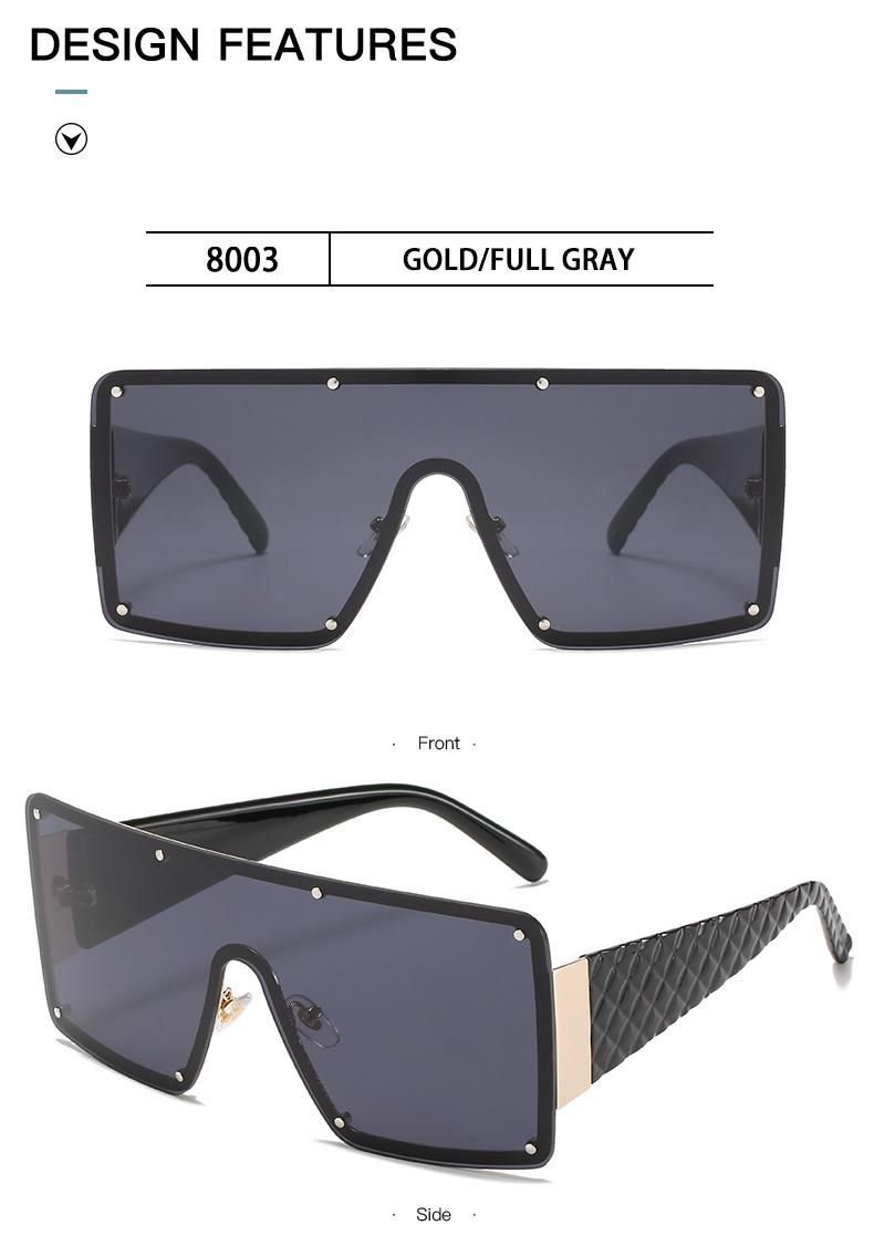 Fashion Modern Big Frame Sunglasses Female One-Piece Wide Edge Sunglasses