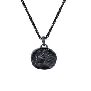 Custom Men Stainless Steel Gold Plated Medallion Gold Coin Pendant Lion Head Necklace