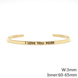 I Love You More Text Cuff Bracelet Stainless Steel Bracelet 60X3mm