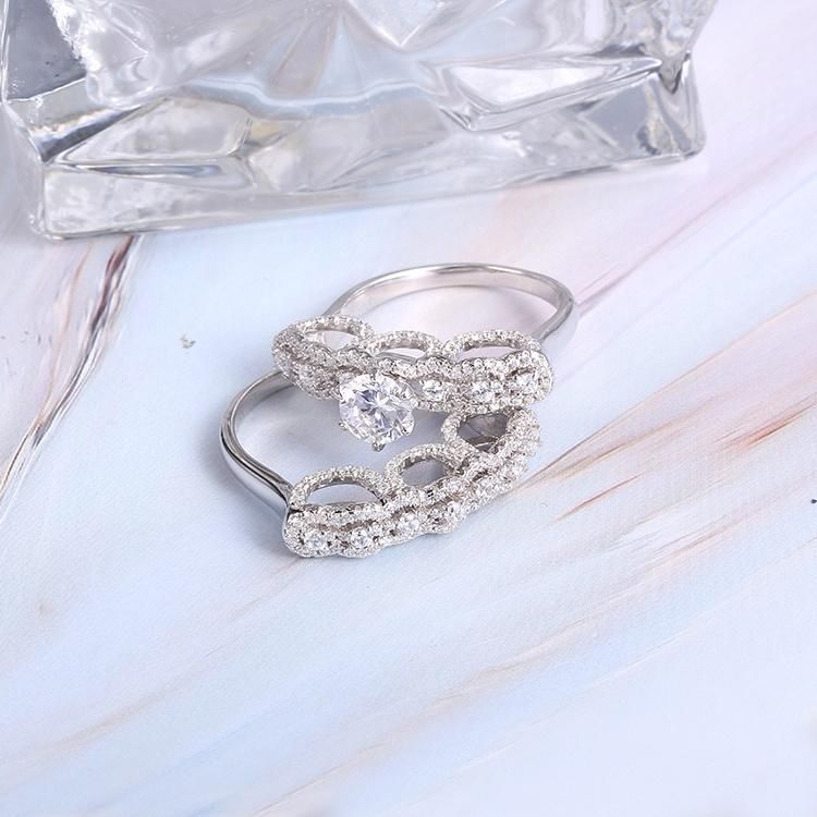 925 Silver Fashion Accessories Fashion Jewelry Big Shining Cubic Zirconia Moissanite Lab Diamond Factory Wholesale Ring
