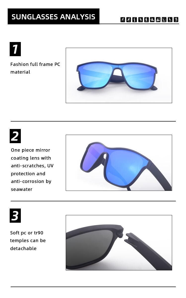 High Quality PC Tr Frame Custom Logo Polarized Lens Sunglasses